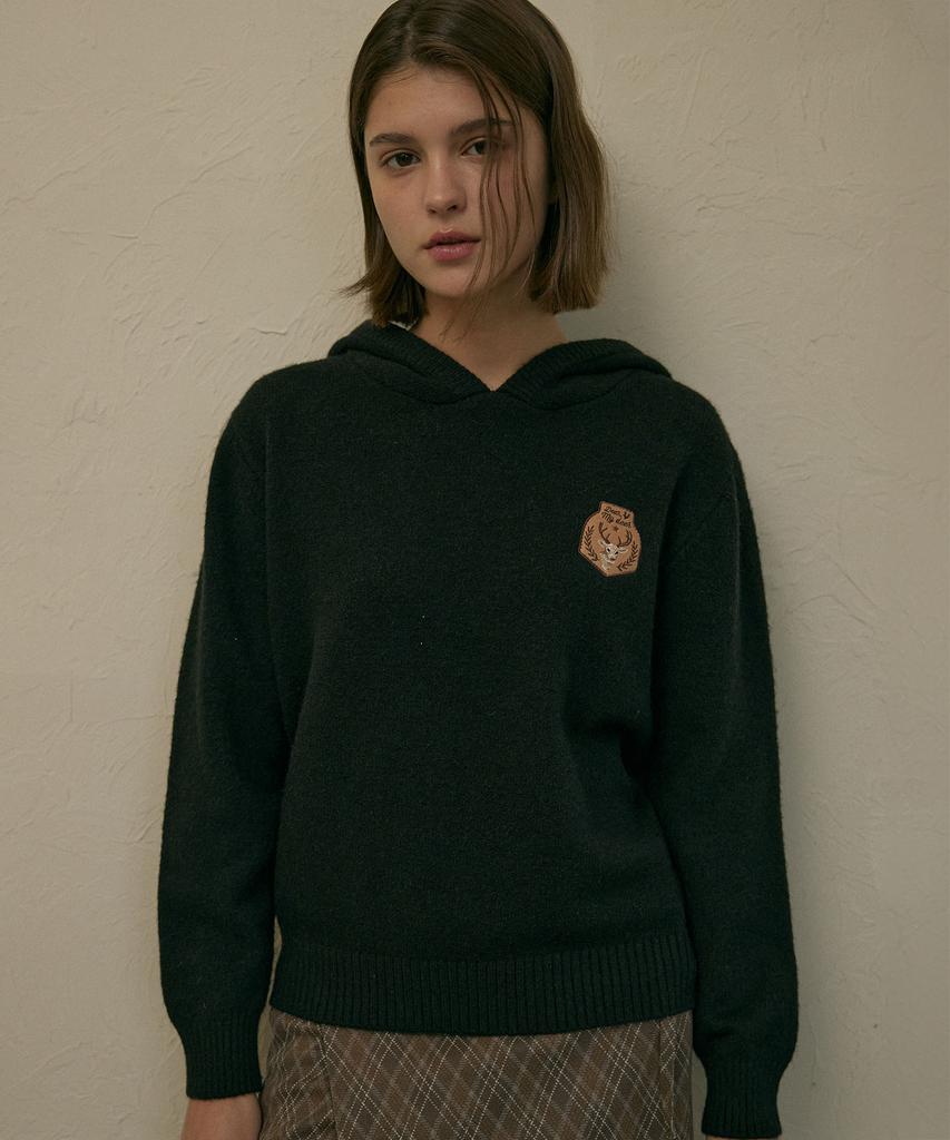 Dieomaidieo Wappen Knit Hoodie (Black)