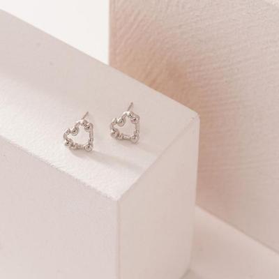 Lovely Heart Silver Earrings OTS122701NWW