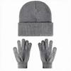 Unisex Winter Knit Beanie Hat Gloves Set Warm Acrylic Cap Outdoor Cold Weather Casual Wear