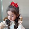OuJyO Girls Hair Accessories Kids Gift Case Packing 7 Pieces Set Red Hair Tie Ribbon Butterfly Hair Ties Kids Hair Ties Kids Hair Clip Bangs Kids
