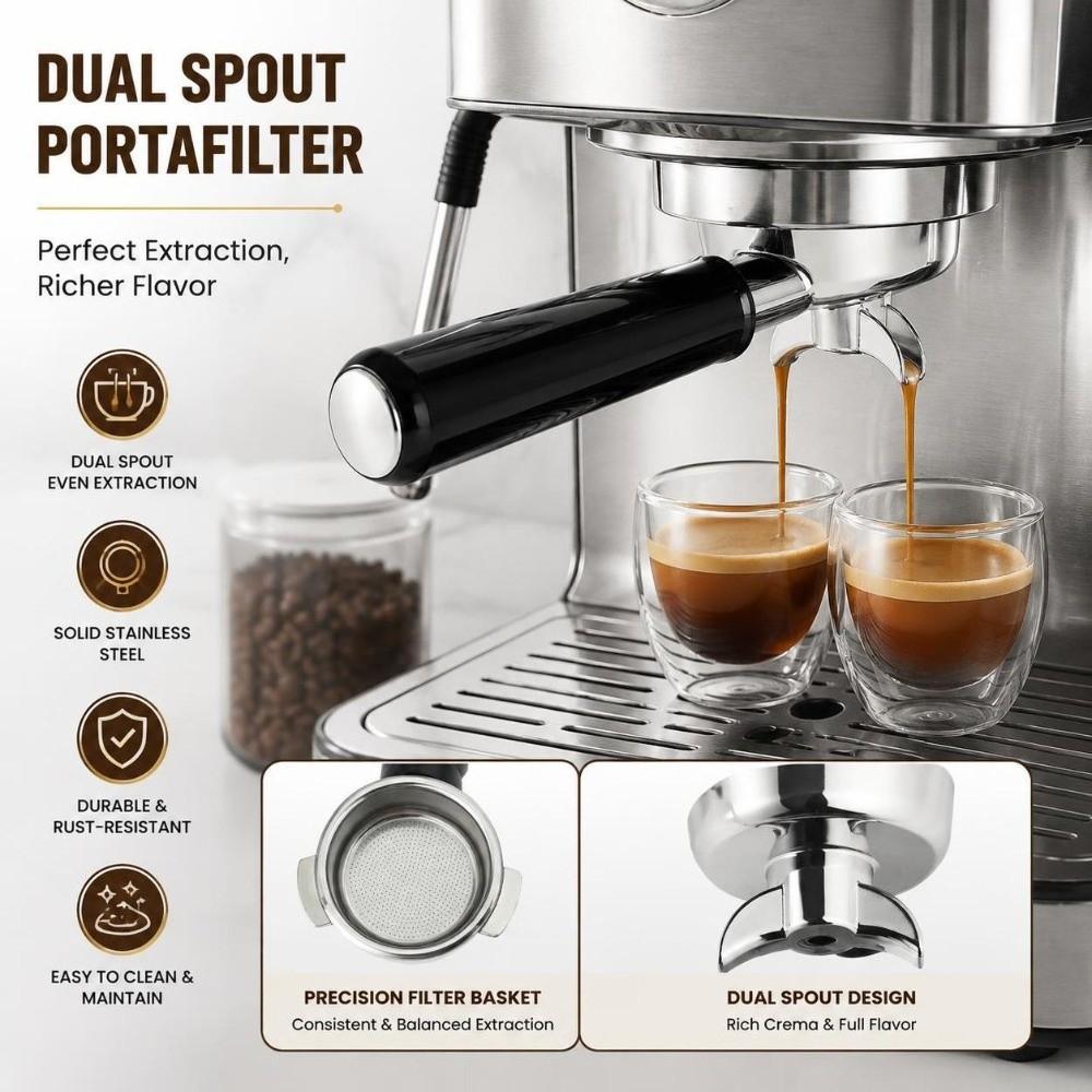 Double Flow Double Flow Portafilter Handle Coffee Filter for Breville 870 880 Espresso Machine