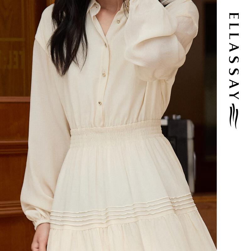 ELLASSAY Women's Lyocell Blend Gradient Tiered Lace Shirt Dress