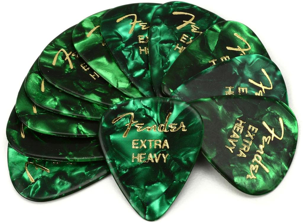 Fender Fender Pick 351 Shape Premium Extra Green 12-ti trsátka, těžký, Moto,