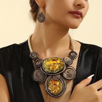 Crystal Gem Vintage Beads Necklaces Irregular Banquet Jewelry  Evening