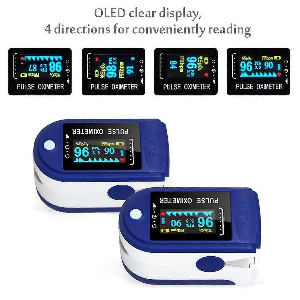 Fingertip Pulse Oximeter OLED Display Blood Oxygen Saturation and Heart Rate Monitor with Auto Power Off and Alarm FunctionYMMR) Less