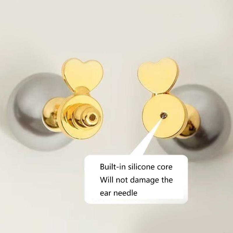Fashion Earring Backs 1 Pair Gold Plated Lifters Droopy Ears Solution Copper Texture for Droopy Ears and Heavy Earrings