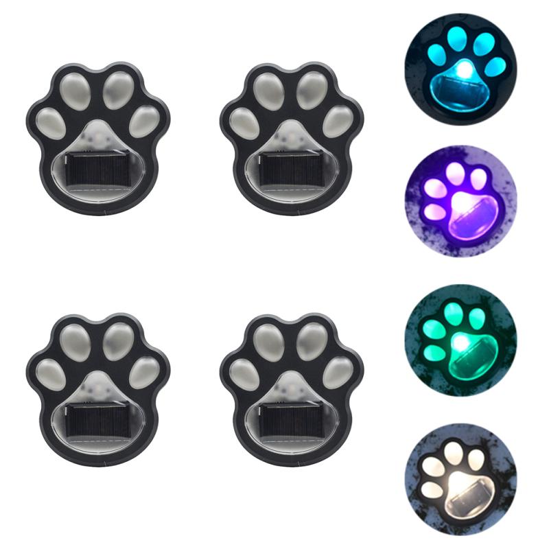 

2 шт. солнечные фонари с принтом лапы, атмосферостойкое солнечное ступенчатое ландшафтное освещение, милая солнечная батарея в форме лапы