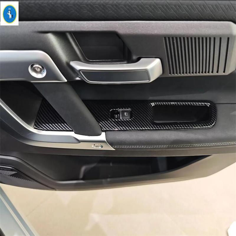 RHD Carbon Fiber Look Inner Door Armrest Window Lift Button Cover Trim For Chery Tiggo Jaecoo7 TJ-1  - 2025 Car Accessories