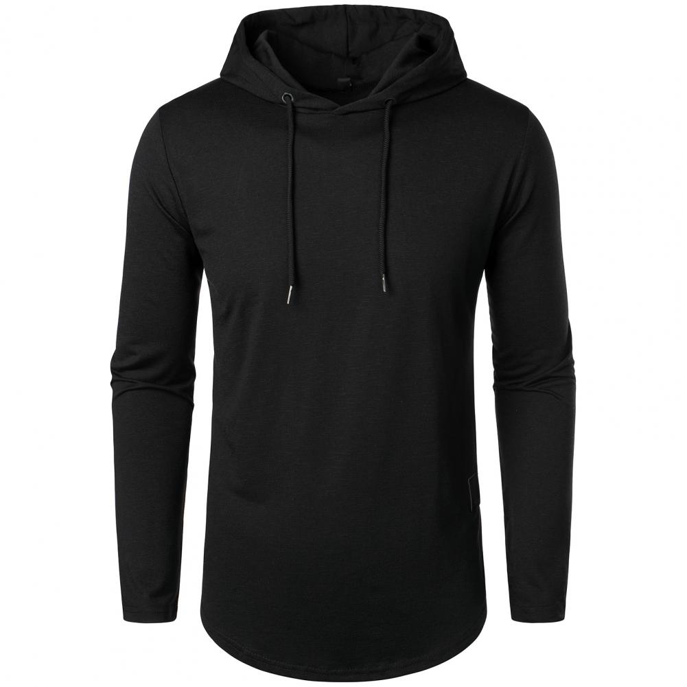 Herren Herbst Hoodie Langarm Kapuzen Kordelzug Einfarbig Mittellang Weich Lässig Einfacher Stil Warm Herren Top Sweatshirt Herbst Cl