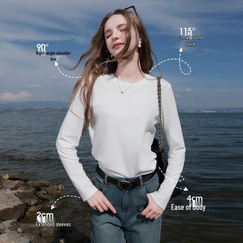 Sancai 2026 Spring Pure Cotton Long Sleeve T-Shirt L