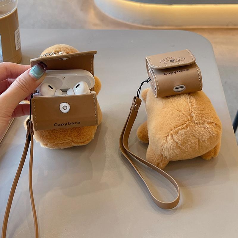 Capybara Backpack Case For Airpods 4 Airpod 1 2 3 Pro Pro2 Bluetooth Earbuds Charging Box Protective Earphone Case Cover