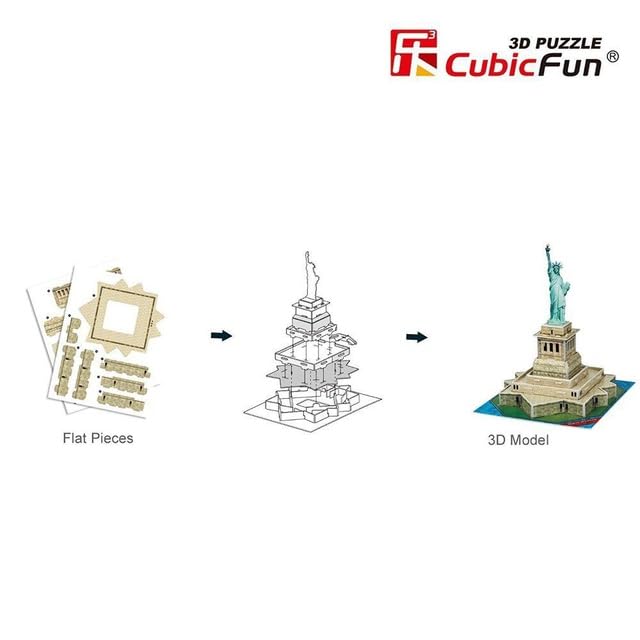 Cubic Fun Statue of Liberty Mini Model 3D Puzzle Paper Craft for Kids S3026h