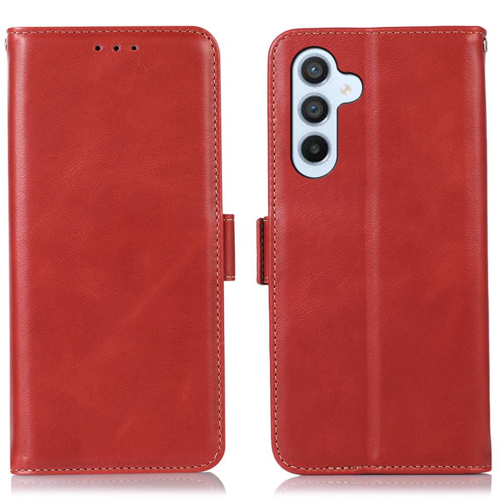 For Samsung Galaxy S25 FE Case RFID Blocking Genuine Cow Leather Wallet Phone Cover
