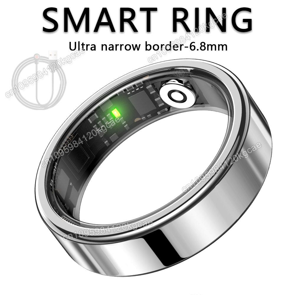 New R09 Smart Ring Men Women with Charging Case,Heart Rate Blood Oxygen Sleep Monitor, Multiple Sport Mode, 5ATM Waterproof Ring