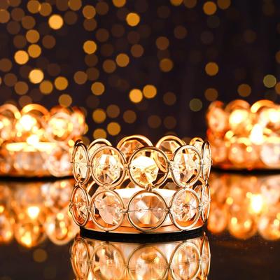 1PC Wedding Valentine's Day Decoration Crystal Tea Lamp Candlestick Family Table Center Decoration, Home Decoration, Gift Box