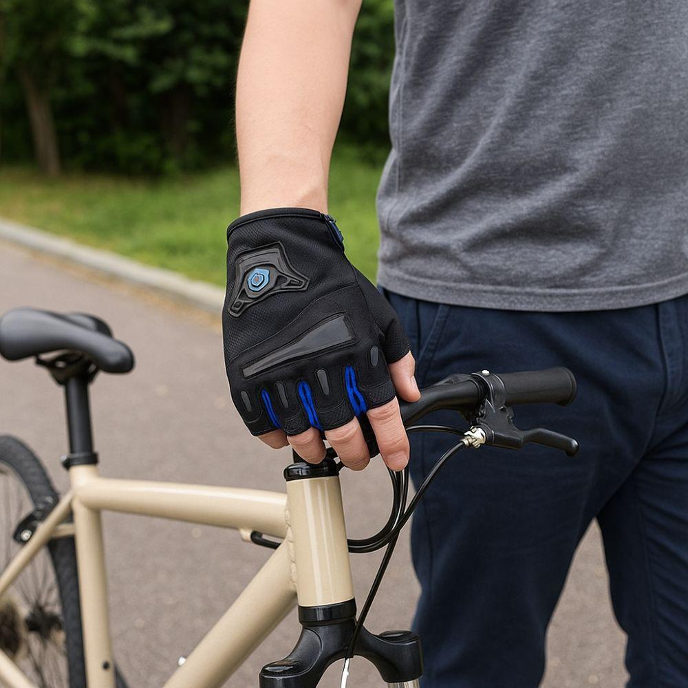 Anti Slip Cycling Gloves Wear-Resistant Half Finger Gloves Comfort Motorcycle Gloves  Gym