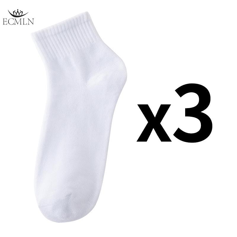 

Недорогие мужские носки средней длины на весну и лето, универсальные, черные, белые, серые, однотонные, спортивные, впитывающие пот и дышащие, повседневные спортивные носки 3 pairs белый