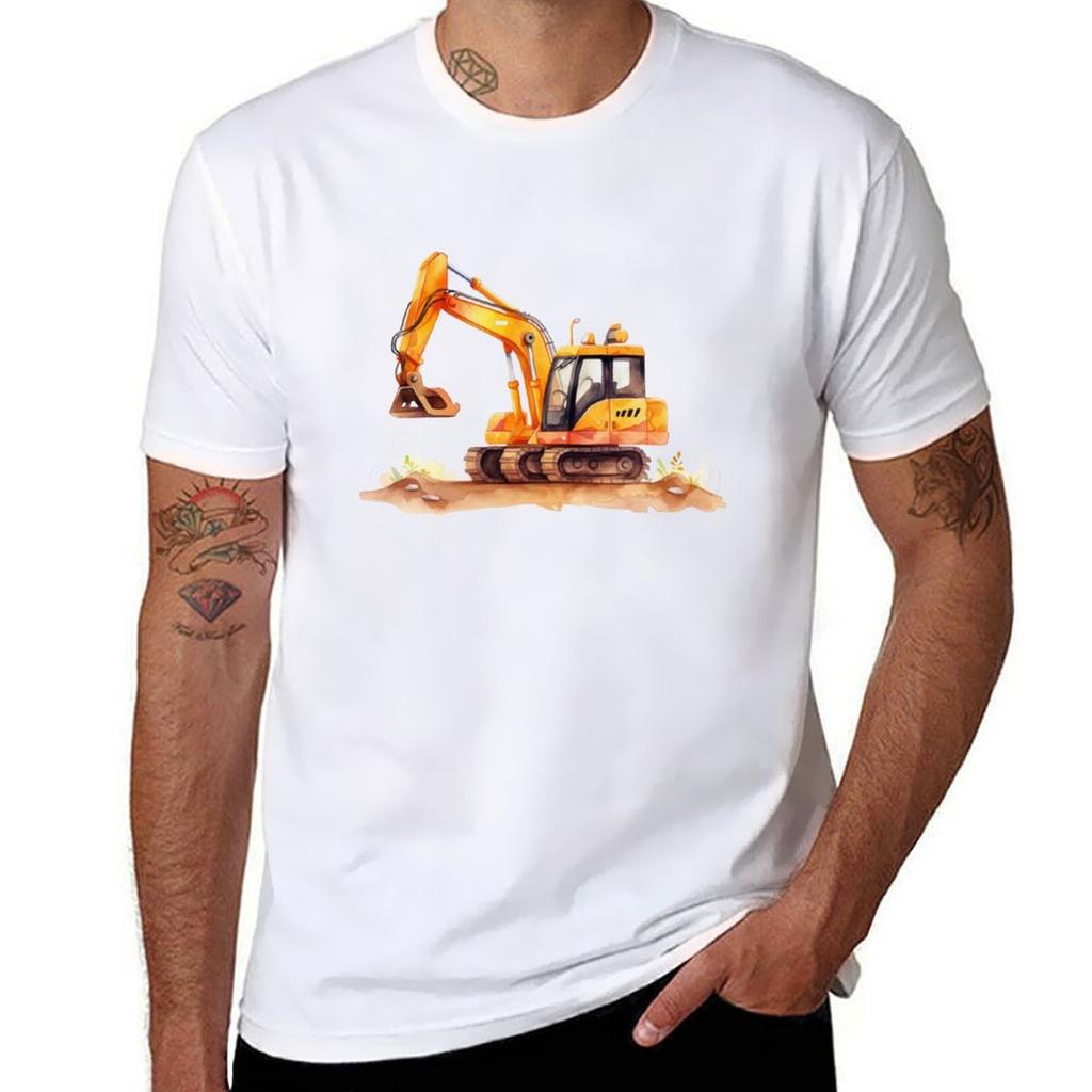 Excavator Tshirt Everyday Wear Basic Short Sleeve Top