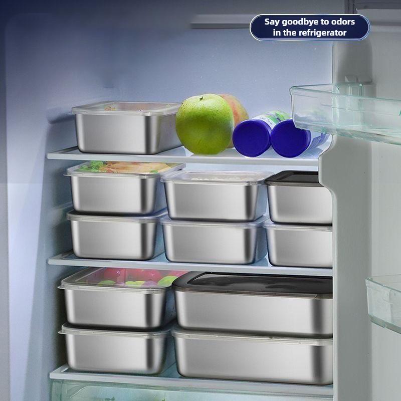 3/6/10PCS Stainless Steel Food Container Refrigerator Food Storage Box Portable Food Freshness Preservation Box Picnic Box