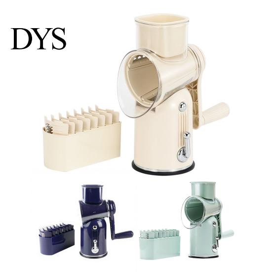 Stainless Steel Vegetable Slicer Manual Shredder, with Stable Suction Cup Base Design, 5 Removable Chopper Replaceable Blades Kitchen Chopper,