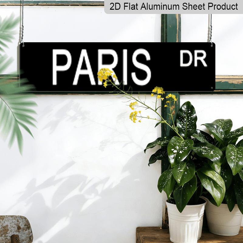 1pc "PARIS" Vintage Aluminum Sign, 15.7×3.94in, Waterproof & Dustproof Wall Decor for Home, Bar, Cafe, Pub, Restaurant, Retro Iron Artwork Poster for