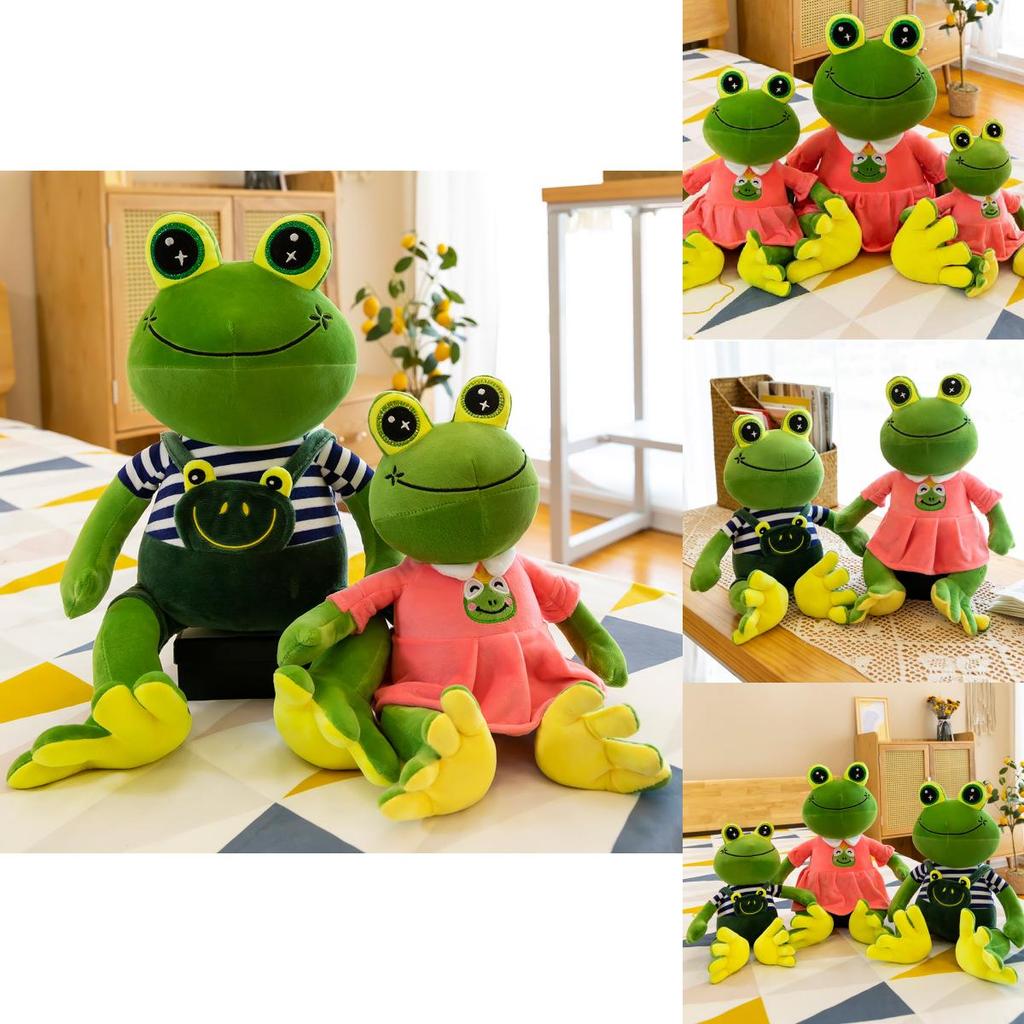 Cute Cartoon Frog Plush Toy Soft Crystal Velvet Stuffed Animal Gift For Kids 30cm 40cm 50cm