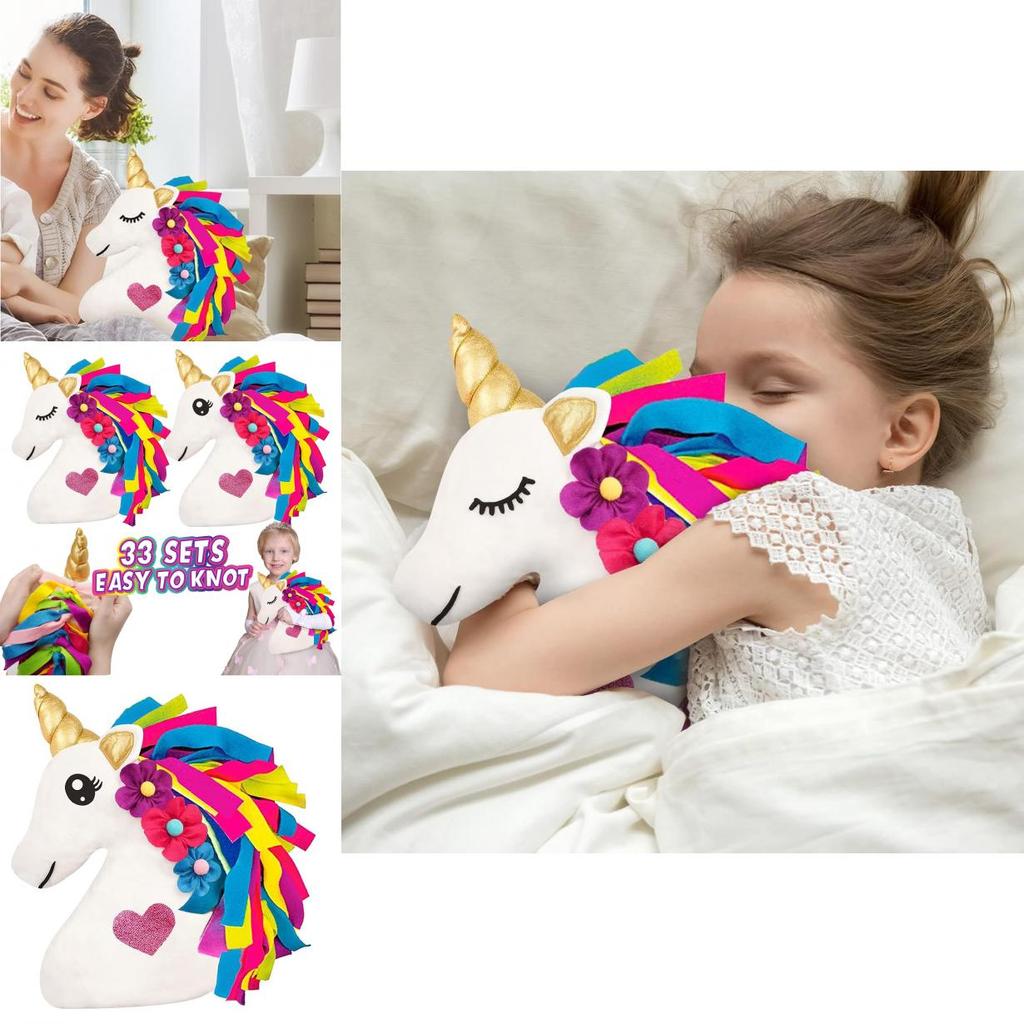 Unicorn Diy Pillow Craft Kit Plush Bedroom Decor Gift For Kids And Teens