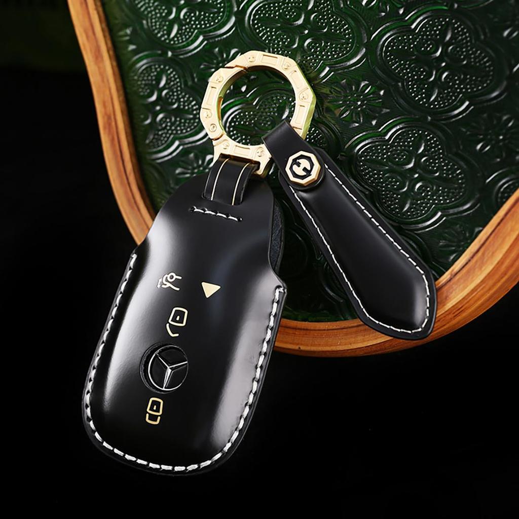 Suitable for 2025 Mercedes-Benz McBach S400 GLS350 Handmade Cowhide High-End Car Key Cover keychain car key case