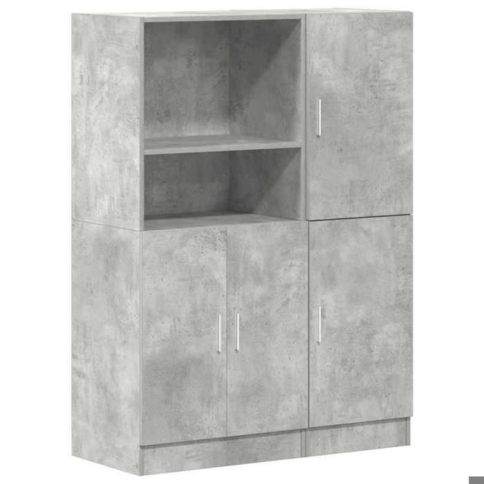 VidaXL Ensemble D'armoires De Cuisine 2 Pcs Gris Béton Bois Ingénierie 3324145