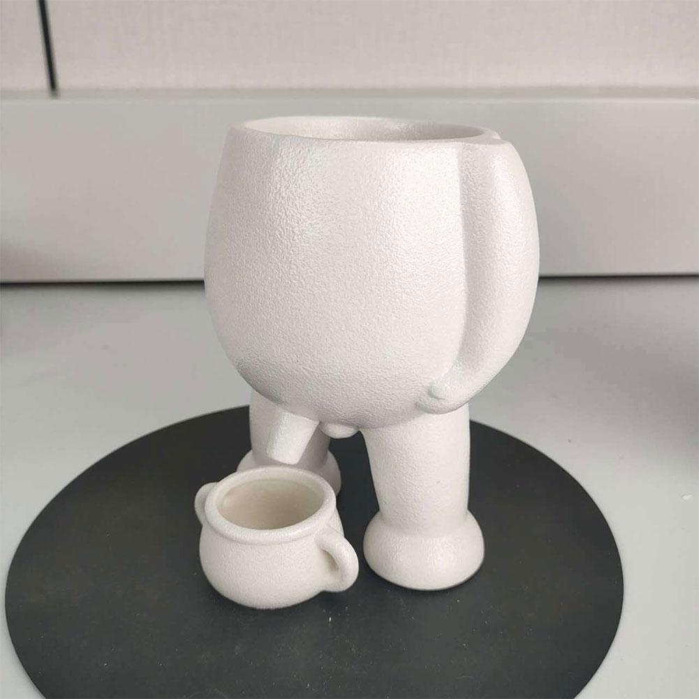 Peeing Plant Pot with Drainage Hole Novelty Peeing Planter Pot Succulent Pot for Indoor Outdoor Plants Gift for Friends & Family