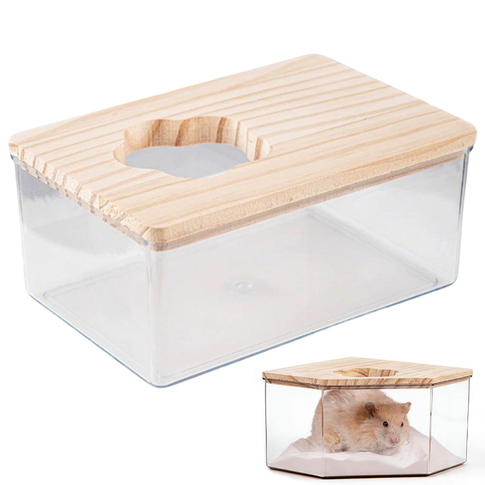 Acrylic Fully Transparent Large Pet Hamster Golden Bear Sand Bath Box Chinchilla Toilet Dual-Purpose Bath Sand Basin Small Pet