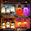 Glowing Halloween LED Wizard Hat and Ghost String Lights for Spooky Decoration