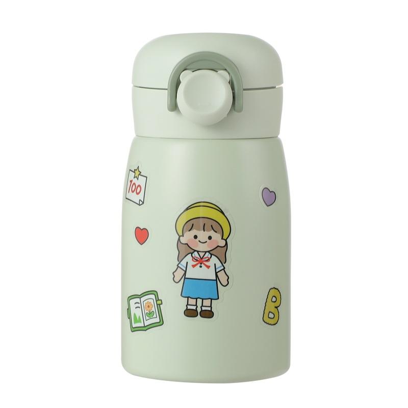 

Mini Pocket Cup Children s Thermos Cup 304 Stainless Steel Cute and Small Bouncing Water Cup New Gifts 260ml світло-зелений колір