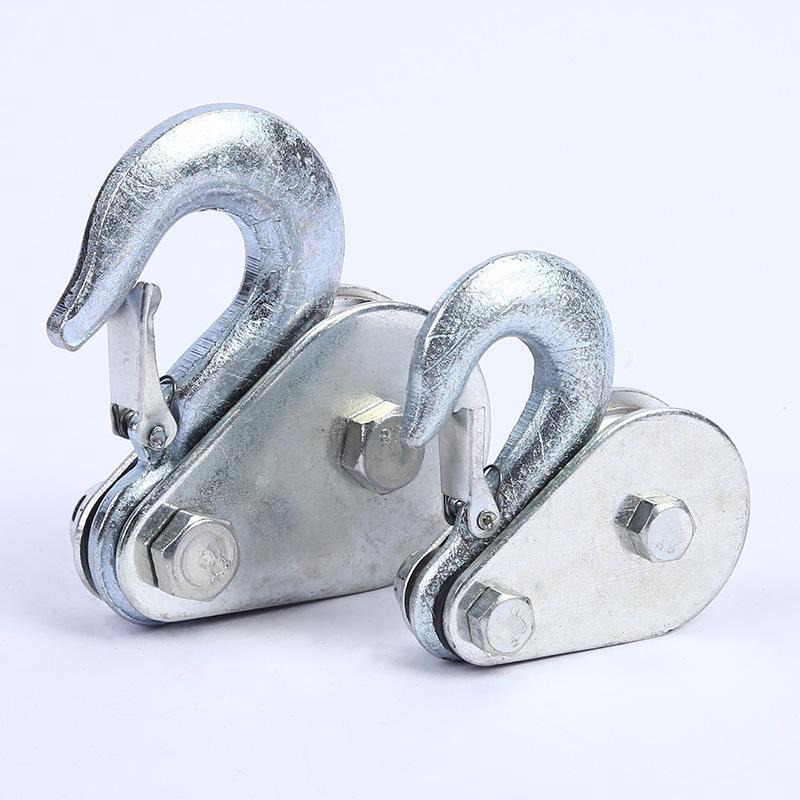 1Pcs High Strength Steel Single Wheel Lifting Rope Pulley Block Pulley Hooks 0.5/1 Tons Load Bearing Single Wheel Rollers
