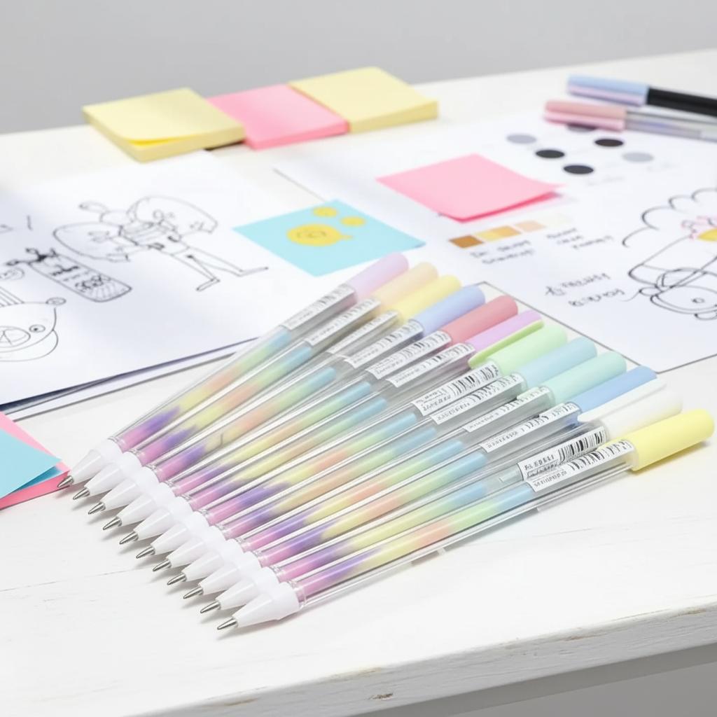 12 Pack Multicolor Gel Highlighter Pens Set Quick Dry Smooth Writing Markers for School Office Art Drawing Creative Projects