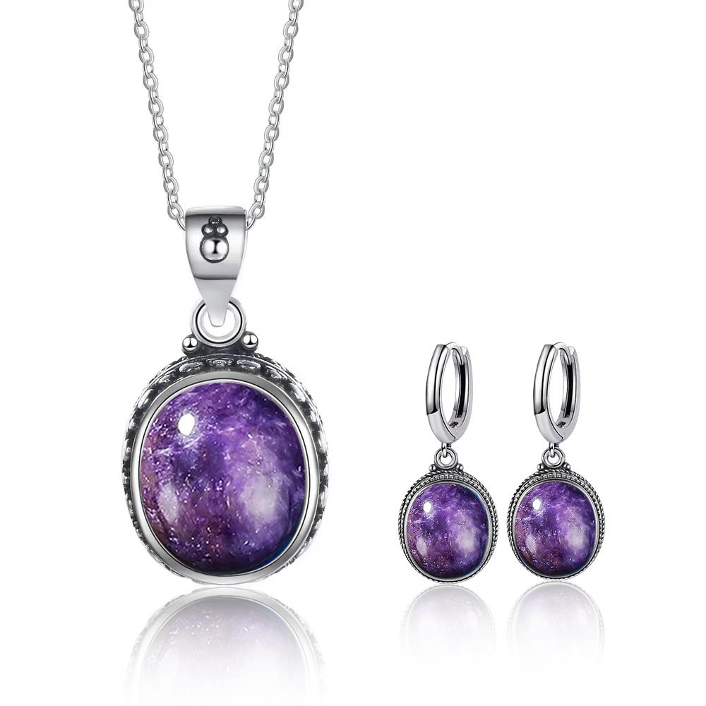 Vintage 925 Silver Natural Labradorite Earrings with Blue Light 10*12mm Big Stone Hoop Earrings Fine Jewelry for Women