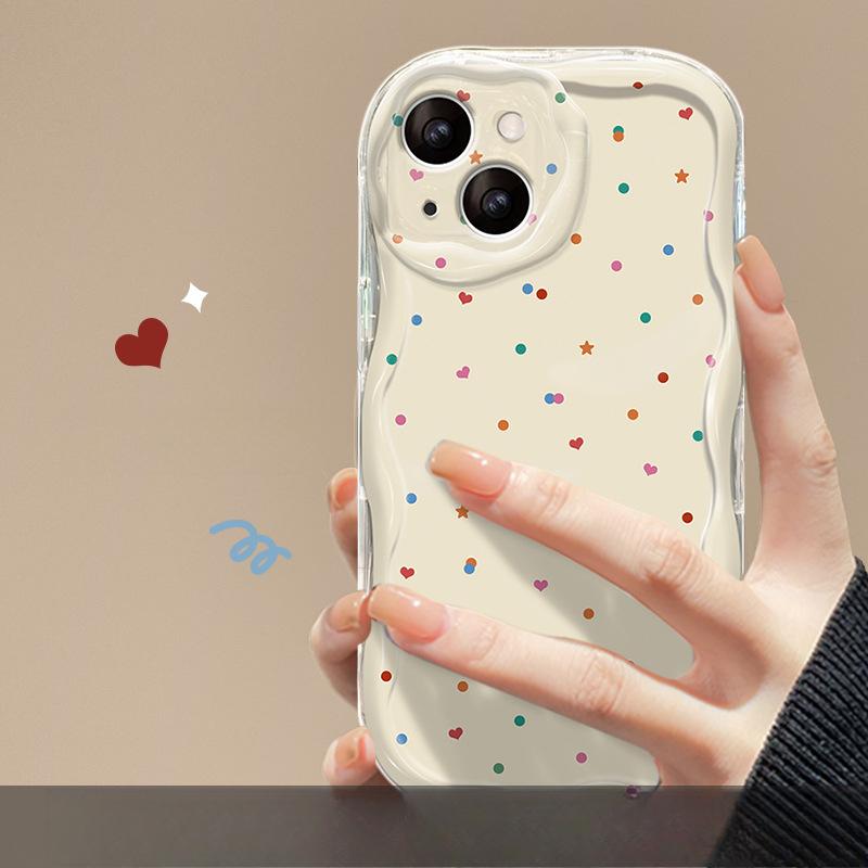 

Подходит для Apple 14 Чехол для мобильного телефона iPhone 13promax Anti-Fall Прозрачный силиконовый 12mini Цветной горошек Подставка iPhone 6s Plus