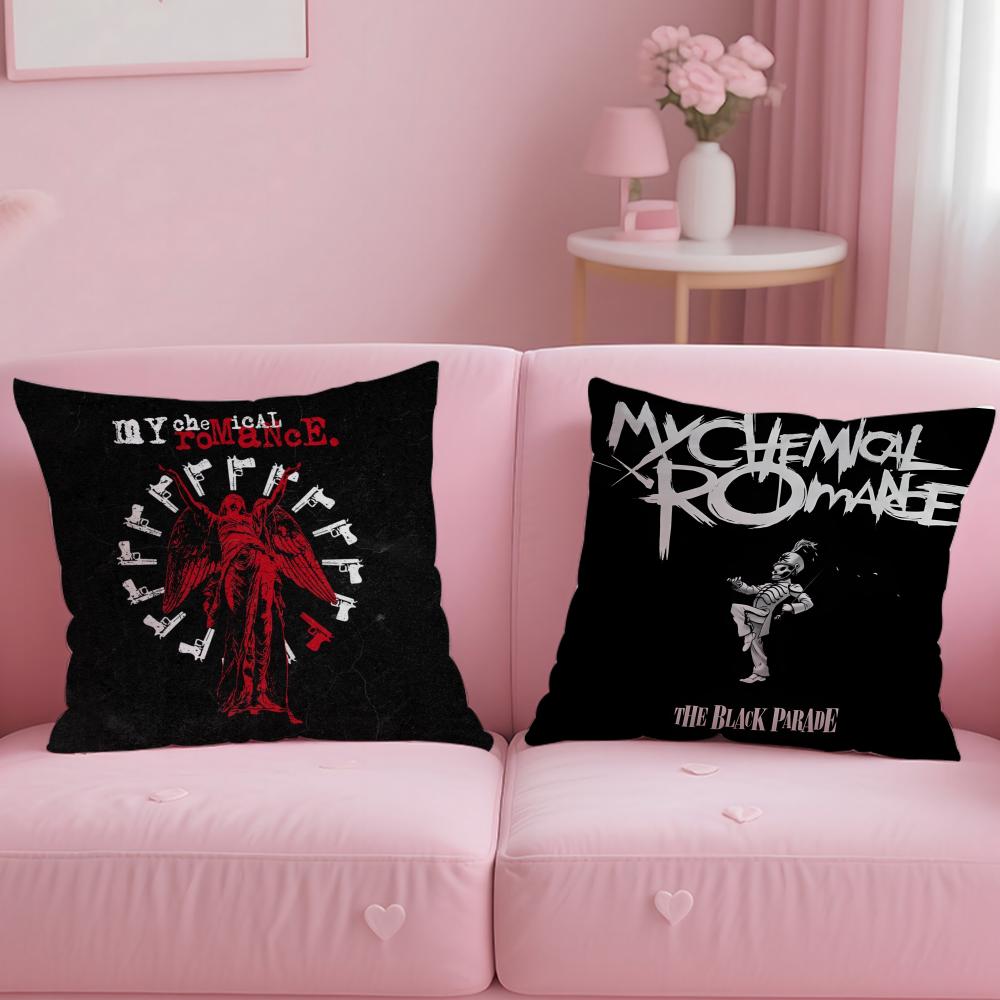 Klassische Band My Chemical Romance Kissenbezug Weich Leicht zu Waschen Kissenhülle Vielseitig für Sofa Bett Reise und Büro