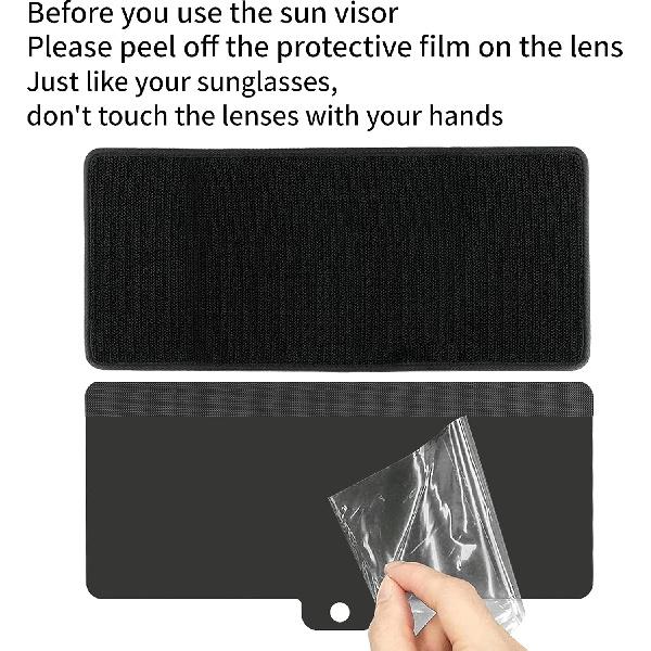Sun Visor Extender For Car, Upgraded Polarized Car Sun Visor Extender With PC Lens, Velcro Design Convenient Adjustment Position, Filtering Glare, UV