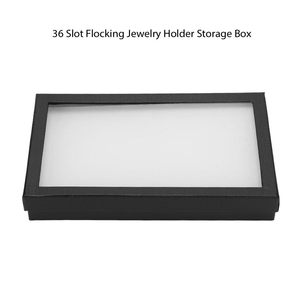 36 Slot Beflockung Schmuck Halter Lagerung Box Ring Ohrringe Anhänger Display Fall Veranstalter
