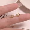 Charm Small Star Earring Minimalist Inlaid Mini CZ Zircon Stud Earrings,Ear Hole Can Be Worn for Sleeping,chic Jewelry Wholesale
