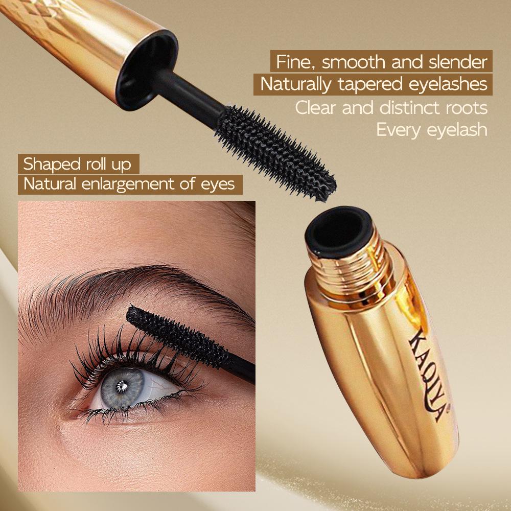 KAQIYA Smudge-Proof Long-Lasting Gem Mascara – Thickening, Lengthening, Curling with Fine Comb Eyelash Primer.