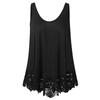 Elegant Women Solid Off Shoulder Sleeveless Lace Patchwork Blouse Shirt Tops Vest Loose For Casual Outings