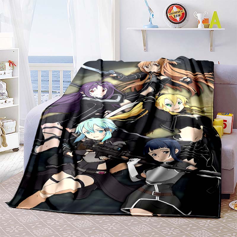 Die 3D-gedruckte "Sword Art Online" Flanelldecke ist warm, bequem und weich, geeignet für den Einsatz in Schlafzimmern, Betten, Sofas, 001