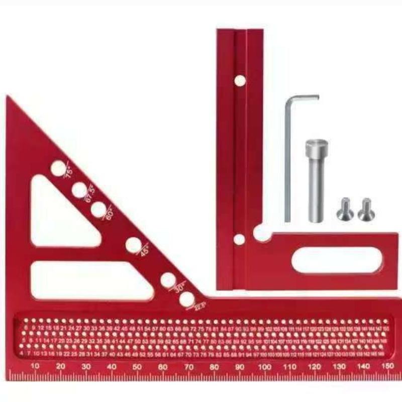 Woodworking Right Angle Triangle Ruler Aluminum Alloy 45 90 Degree Multi Angle High Precision Marking Square Ruler