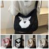 Large Capacity Plaid Messenger Bag Foldable Cartoon Dog Handbag  Women