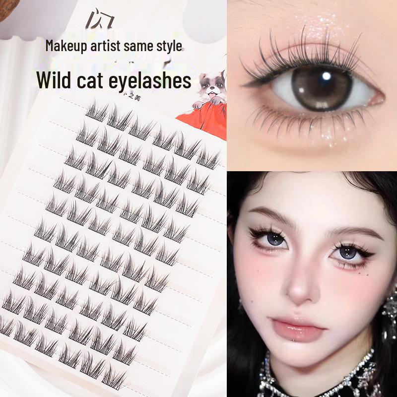 Naughty Elf Comic Sense False Eyelashes: 10 Rows of Segmented, Thin Stem, Large Capacity for a Purely Desired Look