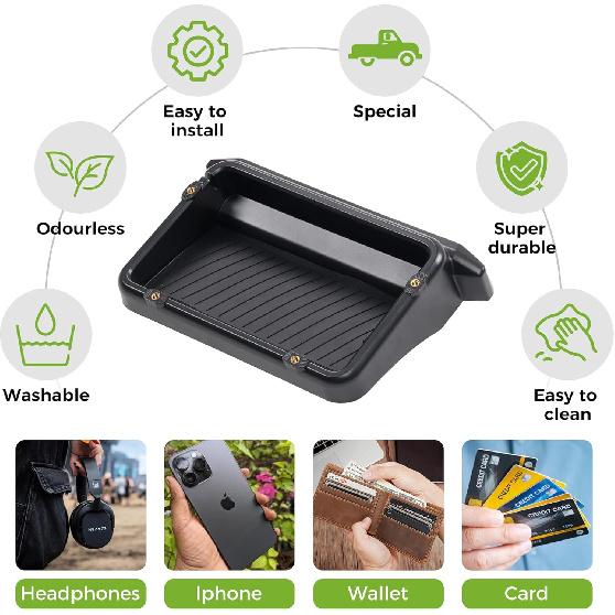 Dashboard Storage Box Compatible With Tacoma 2024-2025 Accessories,8-Inch Behind Screen Organizer Screen Back Tray Storage Box With Anti-Slid Pad