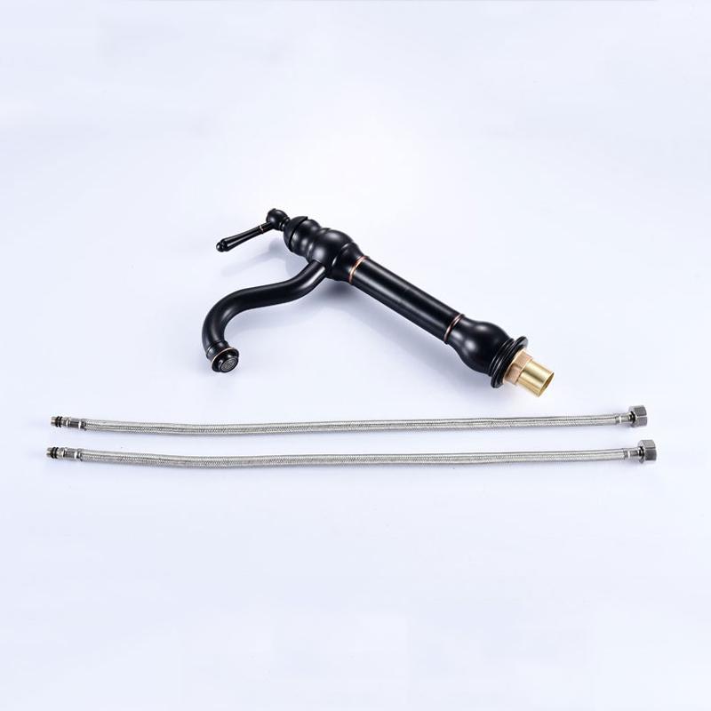 Antique Brass Basin Faucet Vessel Sink Faucet Deck Mounted Cold Hot Water Mixer Tap Bathroom Faucet Single Hole Taps 4 Colors