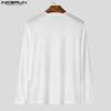 INCERUN Men Long Sleeve Striped Mesh See Through Skinny Party Club T-shirts Tops